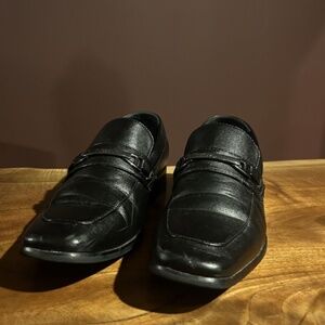 Perry Ellis Portfolio Stewart Mens Black Dress loafer shoes 9.5 EUC
